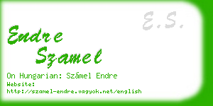 endre szamel business card