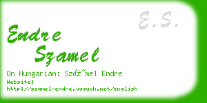 endre szamel business card
